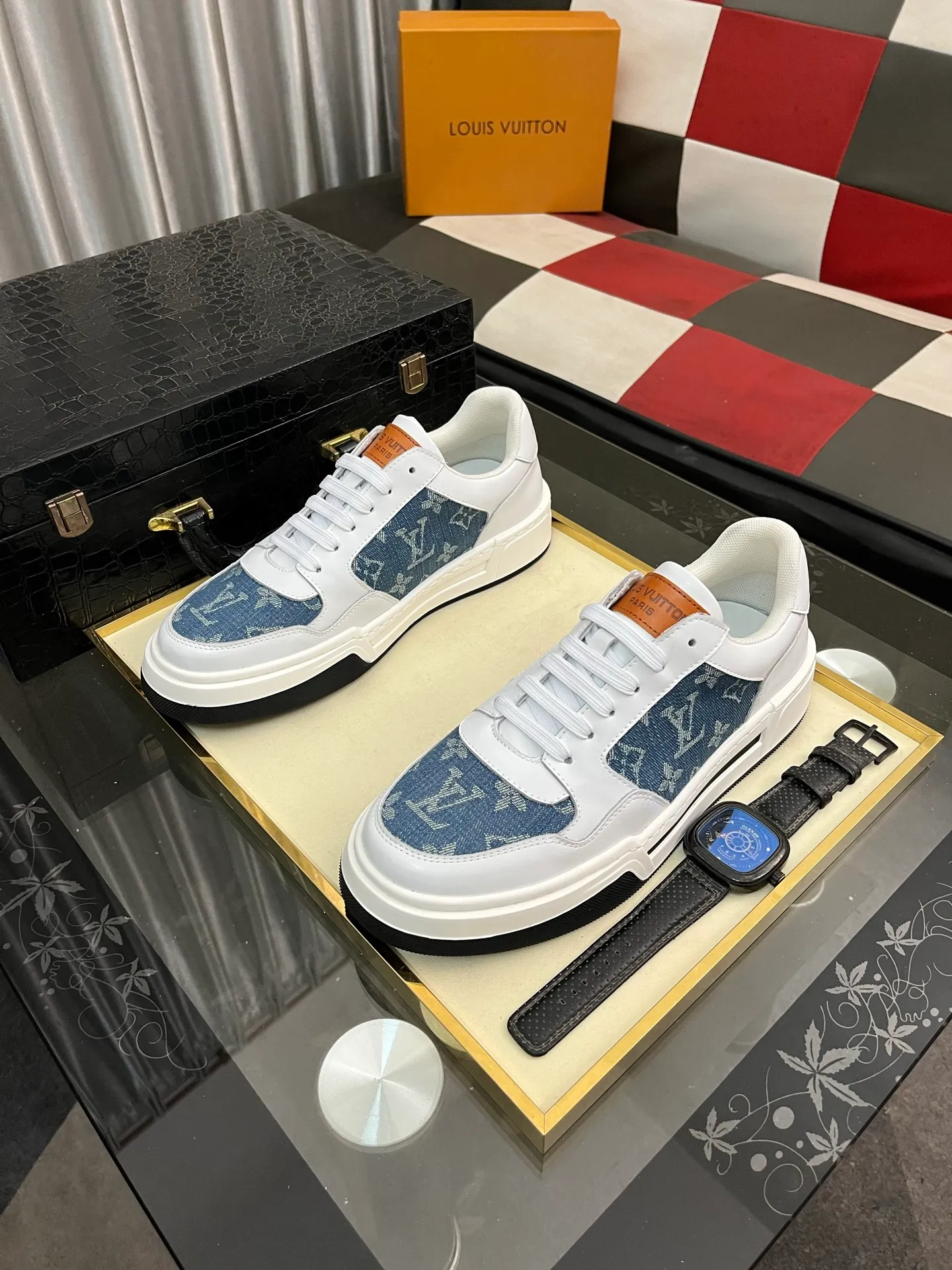 Men's Men's Shoes💰420⌚️⌚️《Lv*》The latest and most popular casual shoes, top brand [seduce] luxury~purchase, top~quality. [Strong] The upper is made of imported breathable cowhide with cloth material ➕ breathable sheepskin feet (•) and fine workmanship. Original personalized fashionable soft rubber wear-resistant outsole, size: 38-442️⃣colors available